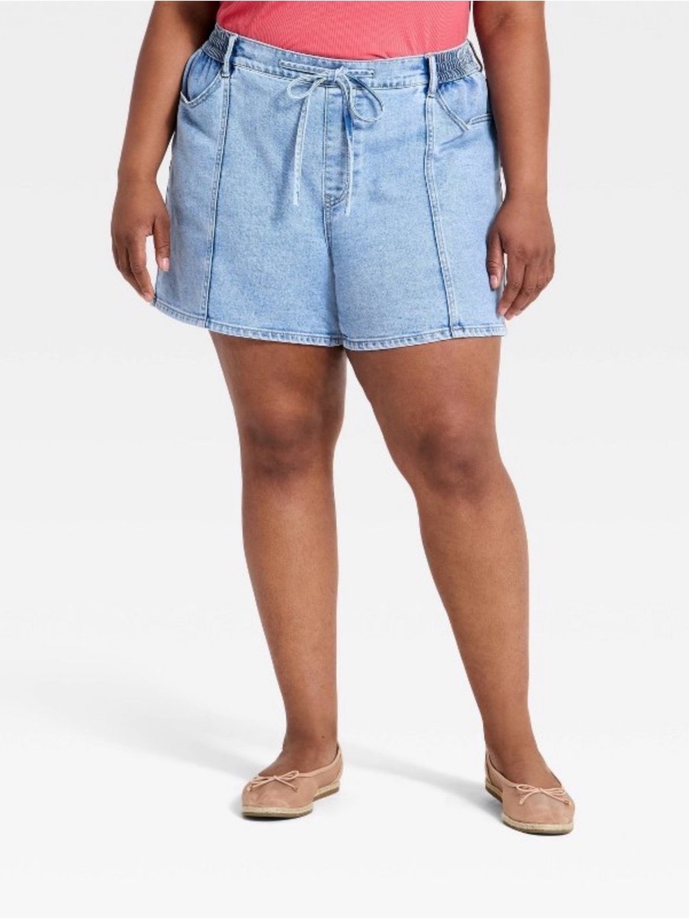 Ava & Viv Women's High-Rise Tie-Waist Jean Shorts Sz 18